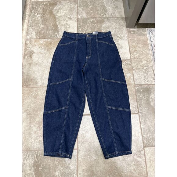 Blue Cropped Ankle Jeans with Relaxed Fit - Picture 6 of 13